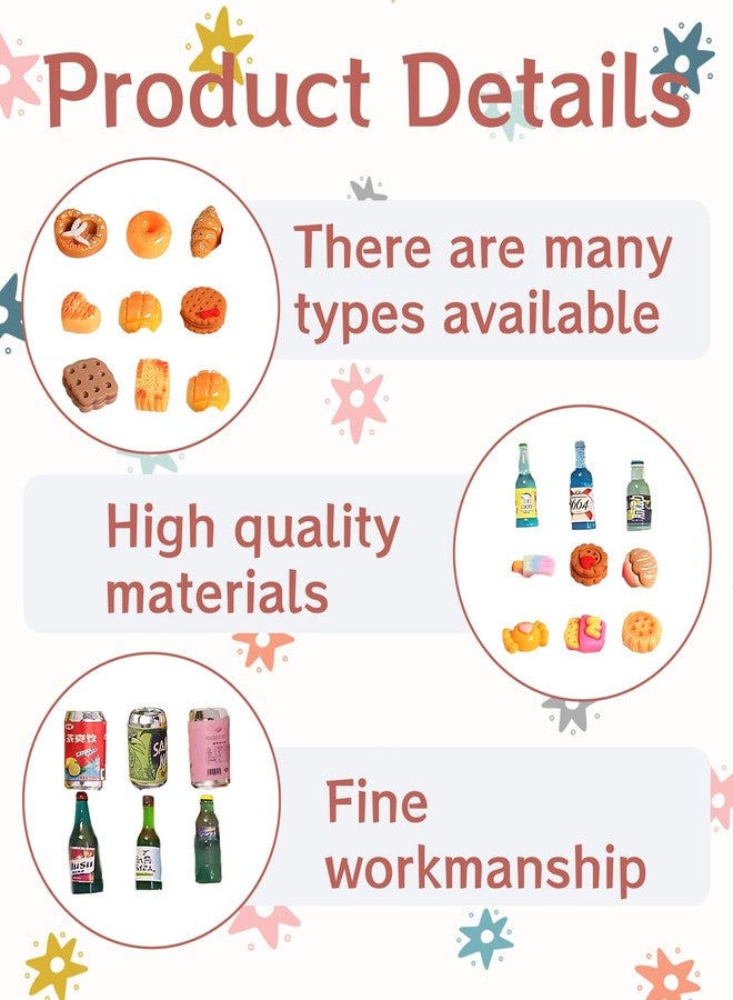مجموعة ألعاب مصغرة، 100 قطعة من مجموعة مطبخ للعب التخيلي مع طعام وشراب مصغر، إكسسوارات بيت الدمى للعب الأدوار، ديكور منزل صغير، ألعاب تعليمية للأطفال من سن 6 إلى 12 عامًا - Image 3